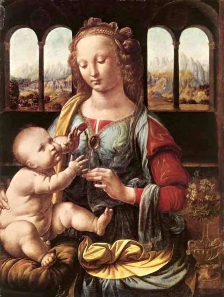 レオナルド・ダヴィンチの作品「カーネーションを持つ聖母」