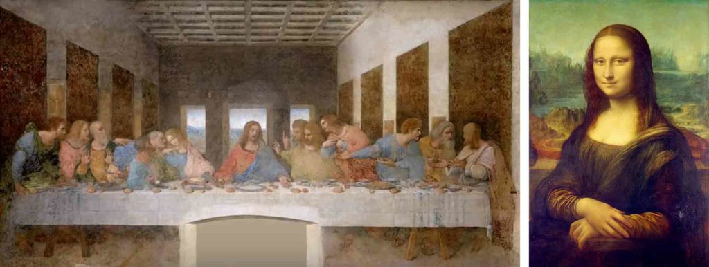 レオナルド・ダ・ヴィンチの絵画「最後の晩餐」と「モナリザ」