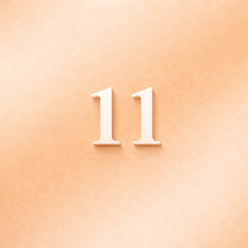 エンジェルナンバー11を表す金色背景の数字デザインアイキャッチ