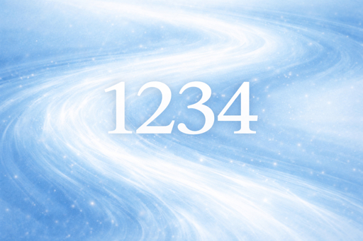 エンジェルナンバー1234を表す水色グラデーション背景の数字デザインアイキャッチ