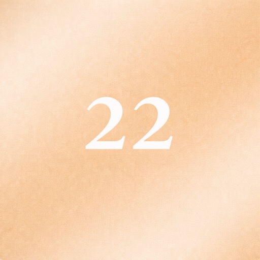 エンジェルナンバー22を表す金色背景の数字デザインアイキャッチ