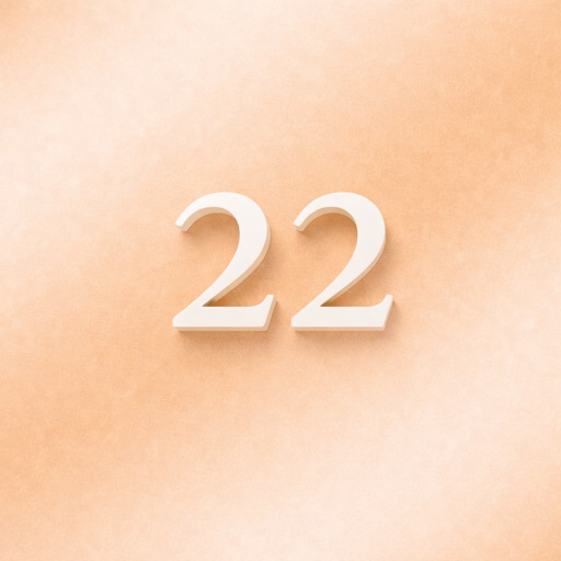 エンジェルナンバー22を表す金色背景の数字デザインアイキャッチ