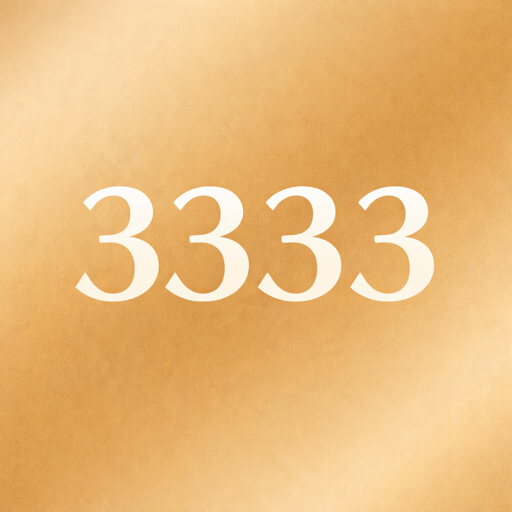 エンジェルナンバー3333を表すゴールド背景の数字デザインアイキャッチ