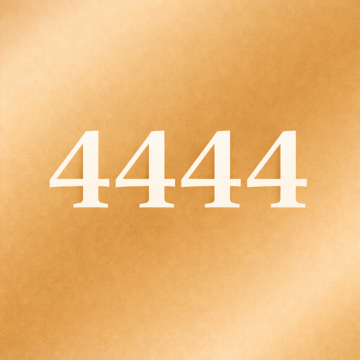 エンジェルナンバー4444を表すゴールド背景の数字デザインアイキャッチ