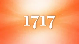 橙色背景と白文字のエンジェルナンバー1717の美しい待ち受け壁紙