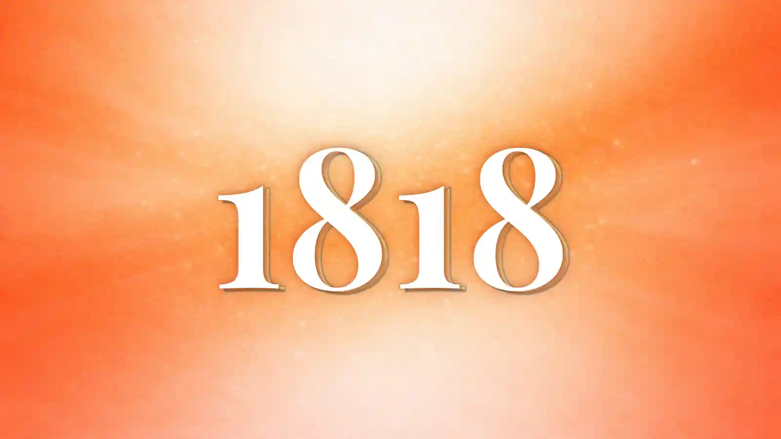 橙色背景と白文字のエンジェルナンバー1818の神秘的な待ち受け壁紙